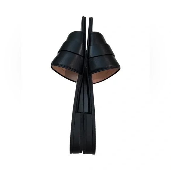 Kate Spade Black Leather Turnlock Slide Sandals Size 10 - Picture 5 of 9